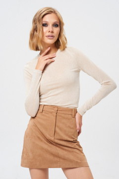 Юбка из трикотажа с эффектом замши, демисезонная Mixan 6012/1 - фото 1