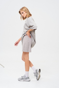 Юбка из трикотажа с эффектом замши, серая, демисезон Mixan 6012/3 - фото 4