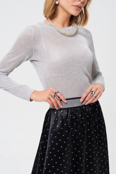 А-силуэтная юбка из атласа с принтом, длина 90 см Mixan 6015 - фото 5