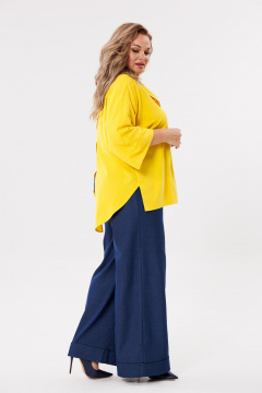Женская вискозная блуза в стиле бохо, свободный крой Michel chic 786 желтый - фото 4