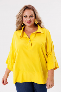 Женская вискозная блуза в стиле бохо, свободный крой Michel chic 786 желтый - фото 1