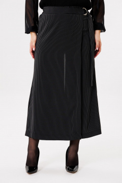 Кюлоты из текстиля, универсальные, с поясом и молнией Michel chic 827/1 полоска - фото 3