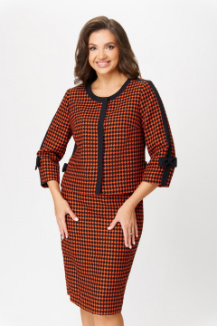 Демисезонный женский костюм жакет и юбка на каждый день DaLi 3310Г терракот - фото 5