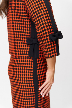 Демисезонный женский костюм жакет и юбка на каждый день DaLi 3310Г терракот - фото 4