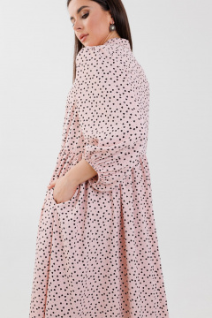 Платье рубашечного стиля с пуговицами, карманами и поясом Anelli 1260 сердечки - фото 3