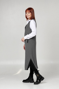 Сарафан трапеция из трикотажа с карманами и разрезами Соджи 603 - фото 3