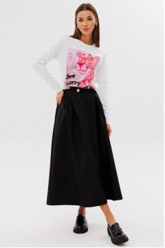 Белый лонгслив из хлопка с принтом, классическая модель Kivviwear 4061.61 - фото 5