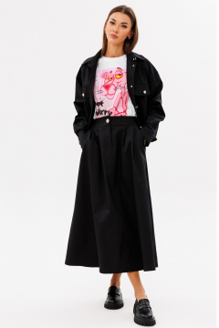 Демисезонный костюм из джинса с жакетом и трапециевидной юбкой Kivviwear 42144215.04 - фото 5