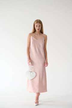 Платье-комбинация из шелка миди летнее Мастер Мод 811с бежевый - фото 3