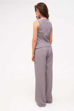 Деловой костюм 2-ка из текстиля с жилеткой и брюками KaVaRi 8022.4 серый - фото 2
