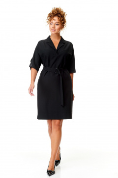 Деловое платье прямого силуэта с цельнокроеным рукавом T&N 7565 черный - фото 3