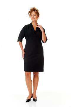 Деловое платье прямого силуэта с цельнокроеным рукавом T&N 7565 черный - фото 2