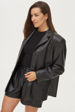 Жакет из эко-кожи с лацканами и длинными рукавами T.N.D М650 - фото 5