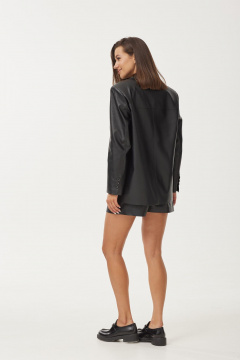 Жакет из эко-кожи с лацканами и длинными рукавами T.N.D М650 - фото 3