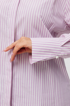 Рубашка с уникальными манжетами из хлопка для стильных образов Anelli 1203.1 лила - фото 5