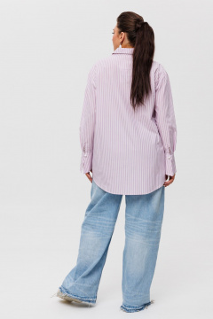 Рубашка с уникальными манжетами из хлопка для стильных образов Anelli 1203.1 лила - фото 4