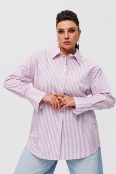 Рубашка с уникальными манжетами из хлопка для стильных образов Anelli 1203.1 лила - фото 1