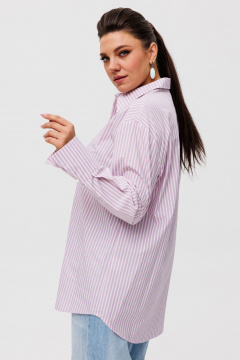 Рубашка с уникальными манжетами из хлопка для стильных образов Anelli 1203.1 лила - фото 2