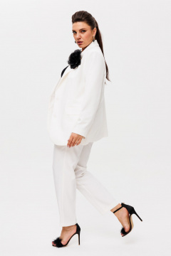 Костюм 2-ка из текстиля с брюками и жакетом Anelli 1486.1 белая_акула - фото 4