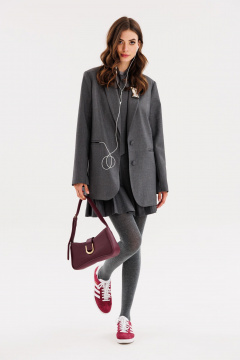 Жакет с застежкой на пуговицы и потайной молнией EOLA 2675.3 темно-серый - фото 1