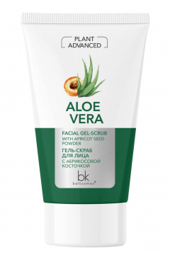 Скраб для лица и тела с абрикосовыми косточками, 120 г Belkosmex Plant Advanced Aloe Vera Гель-скраб для лица c абрикосовой косточкой - фото 1