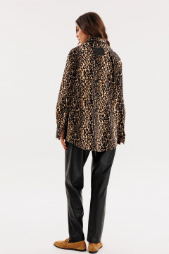 Брюки зауженные из экокожи с горизонтальными подрезами EOLA 2713 черный - фото 3