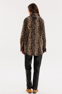 Брюки зауженные из экокожи с горизонтальными подрезами EOLA 2713 черный - фото 2