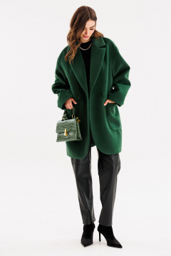 Брюки зауженные из экокожи с горизонтальными подрезами EOLA 2713 черный - фото 5