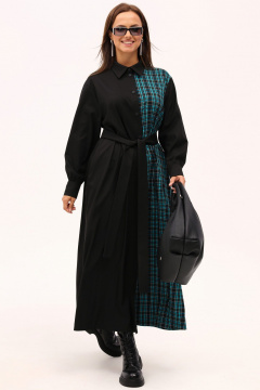 Демисезонное макси платье с рубашечным воротником и пояском Angelina & Сo 1160 - фото 4