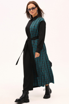 Демисезонное макси платье с рубашечным воротником и пояском Angelina & Сo 1160 - фото 3