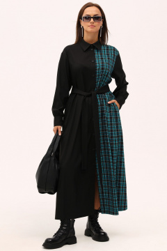 Демисезонное макси платье с рубашечным воротником и пояском Angelina & Сo 1160 - фото 1