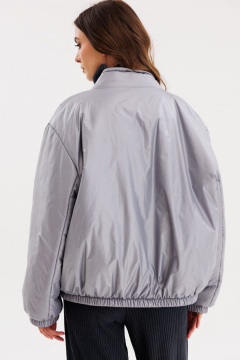 Куртка утепленная на молнии с капюшоном и прорезными карманами EOLA 2698 серый - фото 2