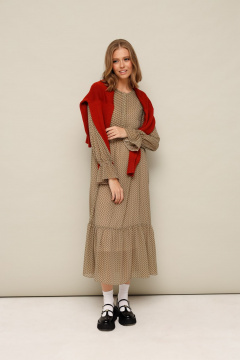 Платье из шифона с абстрактным принтом и воланом PUR PUR 11-334/4 - фото 3