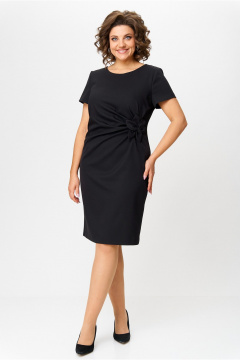 Черное платье из вискозы и текстиля, деловой стиль, круглый год Moda Versal П1462 черный - фото 2