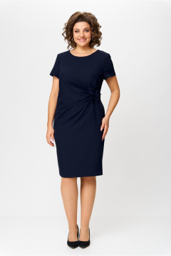 Деловое синее платье на трикотажной подкладке Moda Versal П1462 т.синий - фото 2
