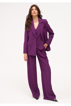 Деловой костюм 2-ка из текстиля с молниями и шлицей KaVaRi 8036.1 - фото 2