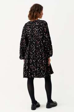 Платье расширенного силуэта с ярусами на сборке Панда 158280w черный - фото 4