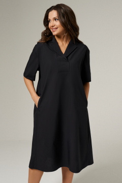 Платье с карманами, свободного кроя, в деловом стиле Панда 171683w черный - фото 2