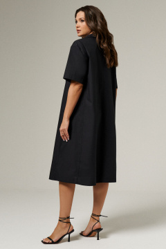 Платье с карманами, свободного кроя, в деловом стиле Панда 171683w черный - фото 4