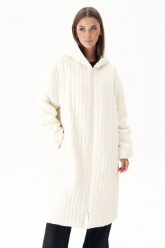 Пальто демисезонное оверсайз с капюшоном из плащёвой ткани Fantazia Mod 4911 - фото 4