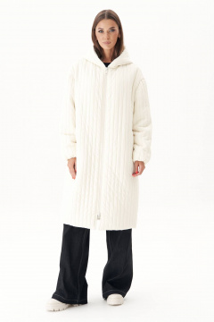 Пальто демисезонное оверсайз с капюшоном из плащёвой ткани Fantazia Mod 4911 - фото 3