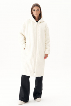 Пальто демисезонное оверсайз с капюшоном из плащёвой ткани Fantazia Mod 4911 - фото 2