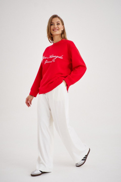 Красный свитшот с надписью в стиле Old money EZER 1601 алый - фото 4