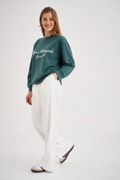 Зеленый свитшот из трикотажа с свободным кроем EZER 1602 глубокий_зеленый - фото 5