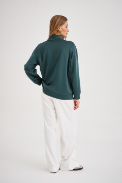 Зеленый свитшот на молнии с вышивкой пчелки EZER 1603 глубокий_зеленый - фото 4