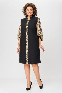 Платье прямого силуэта с нагрудными вытачками и карманами Moda Versal П2104 черный - фото 4