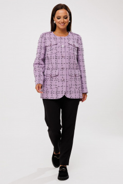 Стильный жакет в стиле «шанель» с накладными карманами Mubliz 020 лаванда - фото 1