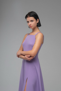 Вечернее платье фиолетовое в классическом стиле AVEEVA 5207 лаванда - фото 4