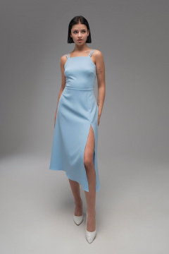 Вечернее платье голубое в классическом стиле AVEEVA 5207 голубой - фото 1