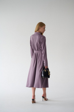 Миди платье-рубашка с классическим воротником и поясом Мастер Мод 860с пыльно-лиловый - фото 2